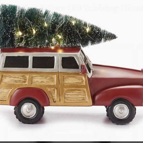 Woodie car & tree led table decoration Christmas tree Xmas holiday winter decor - Picture 3 of 7